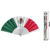 Sapphirem Mexican Flag Hand Fans 8 Inches Folding Fabric Design