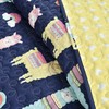 Make A Wish Southwest Llama Cactus Navy & Yellow Reversible
