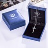 AmorAime 925 Sterling Silver Cross Necklace for Women Men 5A