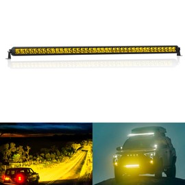 EK ENNOKING Amber LED Light Bar 42 Inch Single Row Super Bright Spot Flood Combo LED Work Light Driving Fog Lamp for Pickup 4x4 Off Road Truck ATV UTV SUV Boat 9-36V 200W IP68 & IP69K Waterproof