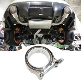 YINETTECH 1 Set 2.5 Inch Car Exhaust Pipes Special V-Shaped Clamp with Stainless Steel Clamp and Male and Female Flange Automotive Exhaust V-Band Clamp