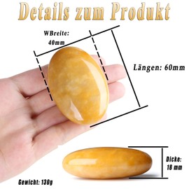 AWARDSEN 1 x 2.4 inch yellow jade gemstones, large, yellow topaz crystal oval healing crystal for Reiki healing, Wiccan deliveries, balancing meditation accessories