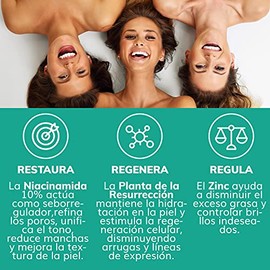 Quotidien | Serum Niacinamida 10% + Zinc + Planta de la Resurrección | Regula la Producción de Grasa | Disminuye Poros e Imperfecciones | Ideal Todo T