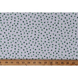 FlashPhoenix Quality Sewing Fabric – 100% Cotton St Patrick's Day Tiny Shamrocks Clovers Fabric Print by The Yard Size: 36" x 44"