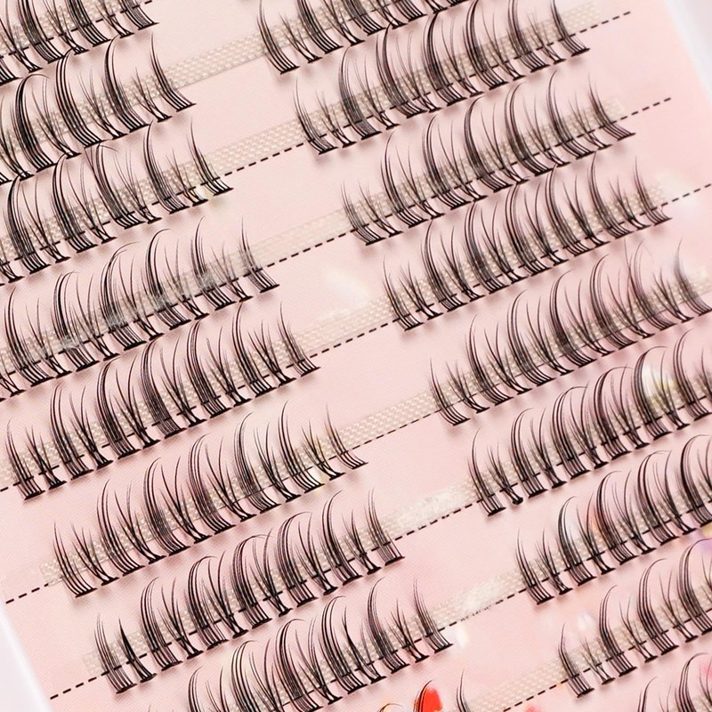 Cat Eye Manga False Eyelashes - Natural, Fluffy, Lashes Cluster