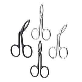 Mikinona Eyebrow Tweezers 4 Piece Set Stainless Steel Curved and Straight Tips Perfect for Shaping and Trimming