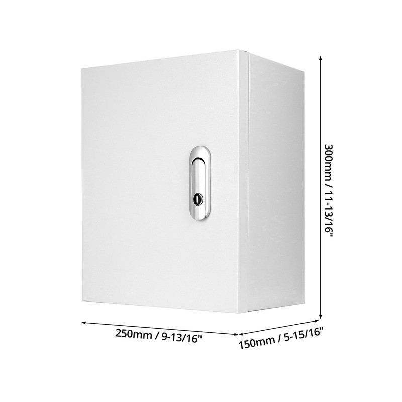 QWORK Heavy-Duty Outdoor Electrical Box, Fiberglass Reinforced Polyester, Steel, 12x10x6