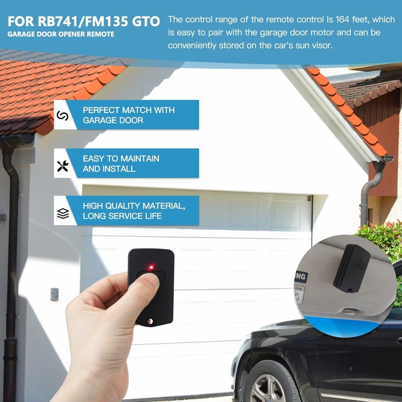 4-Pack RB741/FM135 for Mighty Mule/GTO Gate Opener Remote Replacement 318MHZ