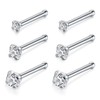 D.Bella 20G Stainless Steel Nose Rings Studs Straight Bone Piercing