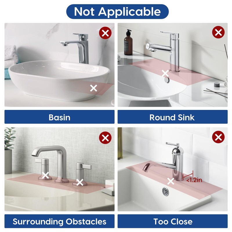 17.7 Inch Silicone Faucet Mat for Kitchen Sink Splash Guard