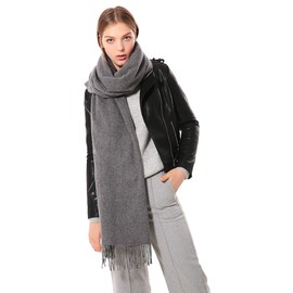 Scarf for Women Gift Idea Cashmere Scarfs Warm Blanket Wool Wrap Shawl Stole for Winter Grey