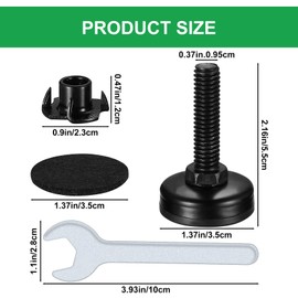 M10 Adjustable Levelling Feet, Pack of 8 Height-Adjustable Feet, Height Adjustable Furniture Feet, Metal Adjustment Screw, Adjusting Feet, Adjusting Screw with Drive-in Nut for Furniture Table Chair