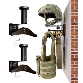 OneTigris Tactical Gear Wall Mount, Motorcycle Helmet Holder Wall Mount Stand, Plate Carrier Rack Jacket Hanger Display Organizer for Police Football Cycling Suit