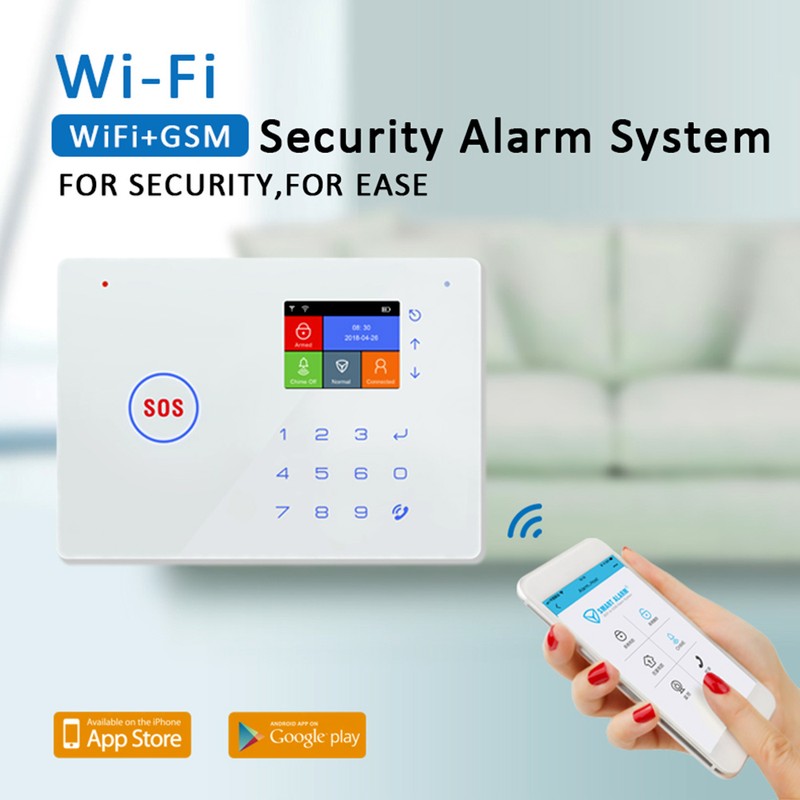 Security Alarm System Kit Auto Dial GSM+WiFi Home Security Wireless