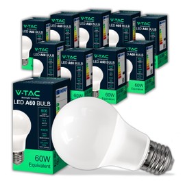 V-TAC V-TAC 10x LED Glhbirne E27 8,5W (entspricht 60W) A60-806Lumen - LED Lampe 4000K Neutralwei? - LED Glhlampen - Energiesparlampe