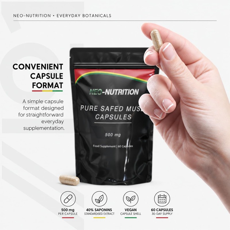 Neo Nutrition Safed Musli Root Extract 500mg Capsules (40% Saponins)