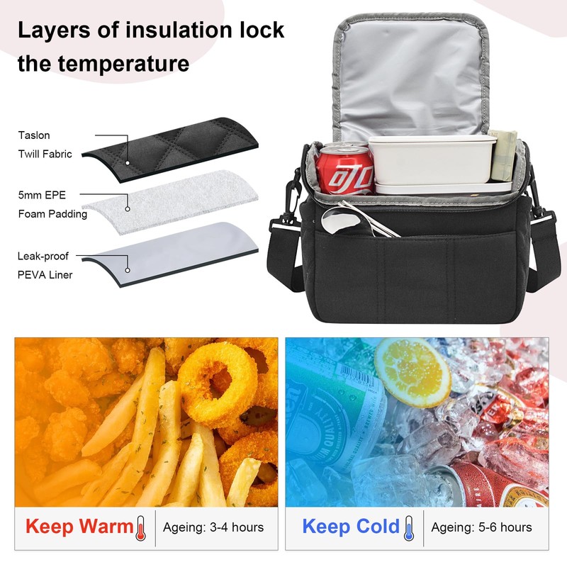 Nanxson Women LunchBag Double Deck Insulated Lunch ToteBag Puffer LunchBox