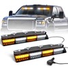 HLAUTO 6Z4J Emergency Dash Strobe Lights: 2x16.8 inch Amber White