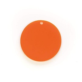 Set of 25 Units - Acrylic Disc - for Keychains or Jewelry 1/8" Thick Circle Blank Craft Plastic- Round Shape- with Polished Edges - Optional Key Ring (Orange Solid, 1 inch)