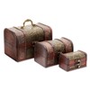 Juvale Wooden Treasure Chest Set - 3 Nesting Boxes, Brown