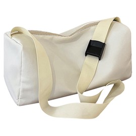 Fjquamitix Small Gym Bag Women, Waterproof Small Duffle Bag, Lightweight Womens Gym Bag with Built-in Compartments & Adjustable Strap (15x6.7x8.3in) (White)