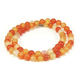 Genuine Carnelian Necklace for Women Carnelian jewelry for Men Orange Healing Crystal Beaded Necklace | Promotes Vitality and Confidence | 8mm Bead Diameter, 22 inch