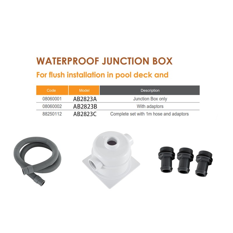 ABPLAG Waterproof Junction Box kit, Including 1 Meter Flexible Conduit