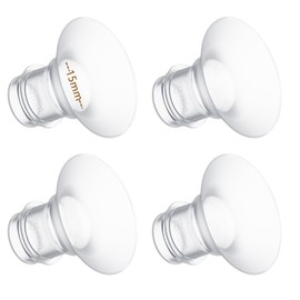 4PCS Flange Insert 15mm Compatible with Momcozy M5/M6/M9/S12 Pro/S9 Pro/V1 Pro/V2 Pro, Spectra/Medela/Elvie/NCVI/TSRETE/eufy/Lansinoh/Paruu/MomMed Breast Pump 24mm Shields/Flanges