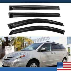 Geartronics 4PCS For 2004-2009 Toyota Sienna Acrylic Window Visor Rain Deflector Guard