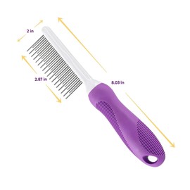 Poodle pet hair smoothing pet comb, long and short tooth comb for dogs and cats, pet hair comb set for home grooming, for removing matte fur, tangles and tangles safely and gently