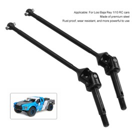 RC Front Drive Shaft,2PCS RC Front Drive Shaft Steel RC Transmission Shaft Replacement for Losi Baja Rey 1/10 RC Car (Black)