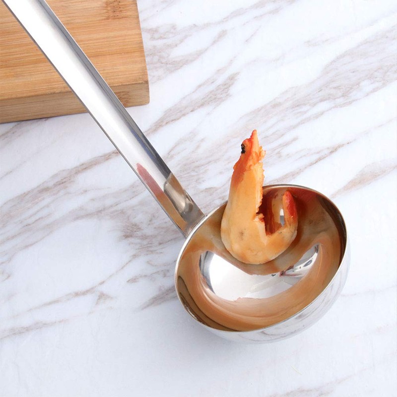 Soup Ladle Stainless Steel Professional Serving Ladle Bottom Ladle with