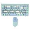 Wireless Keyboard and Mouse Retro Colorful Round Keycap 86 Keys