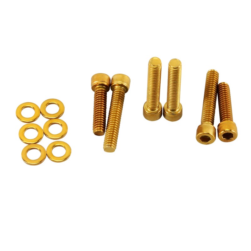 POWERJAMES 6pcs Gold Transmission covers bolt kit for Harley 06-24
