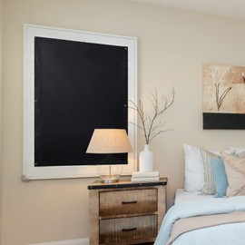 Oxdigi Blackout Blind Shade with Suction Cups Temporary Portable Window Cover for Travel Baby Nursery Bedroom Car RV Thermal Insulated 100% Blackout Darkening Curtain 37.7 x 36.6 inches, Black