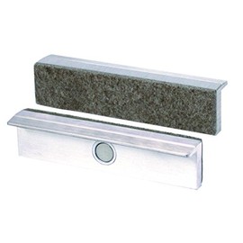 HEUER 113100 Vice Jaws/Protective Jaws (Right Angle, Plane-Parallel Integrated Special Magnets, Suitable for Vice 100 mm, Material: Aluminium, Felt)