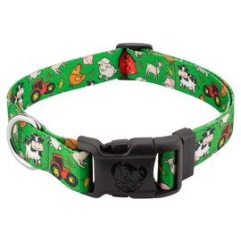 Country Brook Petz - Deluxe Farm Life Y'all Dog Collar - Made in The U.S.A. - Critter Corner Collection Featuring Creature Themed Designs (5/8 Inch, Small)