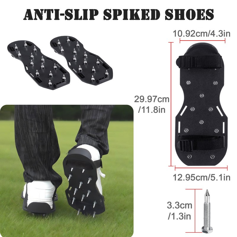 BERXOL 18-Inch Self-Leveling Cement Tool Kit, Upgraded Spike Roller Set