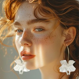 Pink Flower Earrings for Women Lily Floral Dangle Earrings Cute Spring Earrings for Girls Rose Earrings for mom Boho Western Earrings Vintage Flower Earrings Birthday Holiday Earrings Western Jewelry for Women Girls