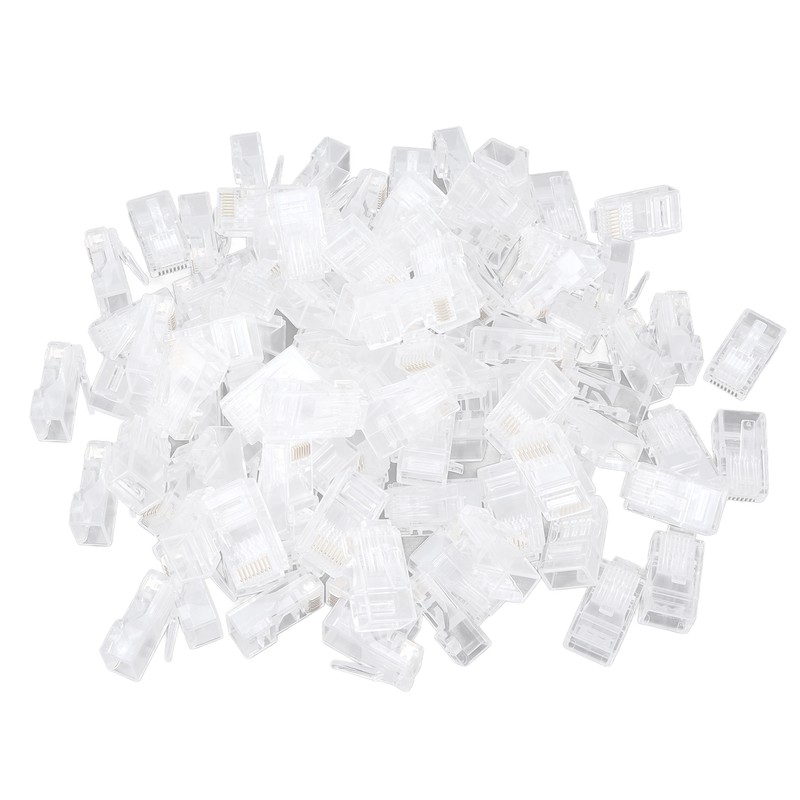 100Pcs TF2005A 8P8C RJ45 Connector CAT6 Unshielded Ethernet Crystal Head