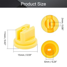 MroMax Flat Fan Spray Tip, 110 Degree Plastic Nozzle 0.2mm Aperture for Backpack Sprayer, Garden Spray, Agricultural Greenhouse Spray Equipment 5Pcs(Yellow)