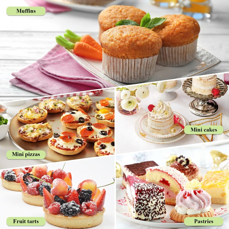 Teokantz 6 PCS Ø 8 cm Crumpet Rings Non Stick,