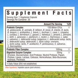 Innate Vitality Probiotics 120 Billion CFUs for Men & Women, 34 Strains with Prebiotics & Digestive Enzymes, Immune & Digestive Health, Delayed Release, Shelf Stable, 30 Vegan Capsules