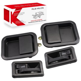 RLB-HILON Exterior & Interior Door Handle Compatible with Jeep Wrangler 1987-2006, for Jeep CJ 1976-1986 Driver & Right Passenger Side Door Handle, 4PCS