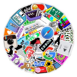 404 Network Error Sticker Pack 50pcs for Water Bottles Laptops Cars Skateboards Mens Cave Decorations