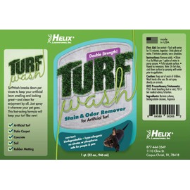 Pet Odor & Stain Remover for Artificial Astroturf, Patio Carpet, Concrete, Soil, Rubber Matting, Synthetic Lawn, Kennel, Dog Run, Etc. TurfWash Enzyme Deodorizer Eliminates Urine/Feces Odors (32 oz)