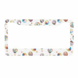 Nicokee Decorative License Plate Frame Hot Air Balloons Car Tag Frame Aluminum Auto License Plate Holder for Men Women