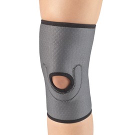Champion Knee Brace, Patella Stabilizer Pad, Lightweigth Support, Airmesh Fabric, Grey, Large