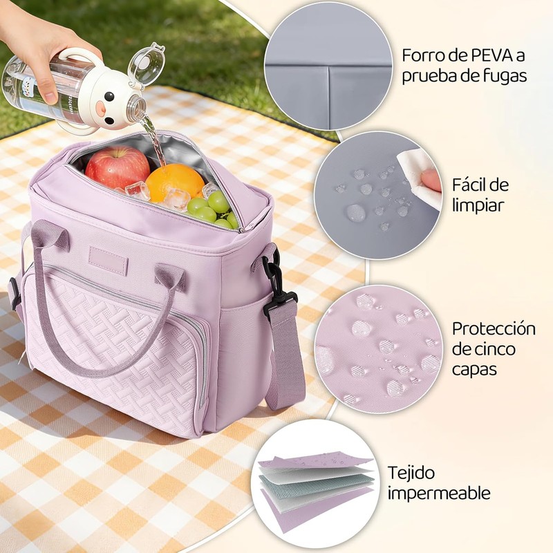 Loncheras para Mujer，Bolsa de Almuerzo，Lonchera Termica Grande