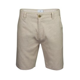 Xact Mens Linen 9 Inch Tailored Chino Shorts, Regular Fit (Sand (Linen)) 30